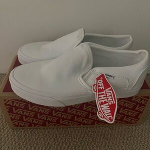 Vans White Slip-On Sneakers